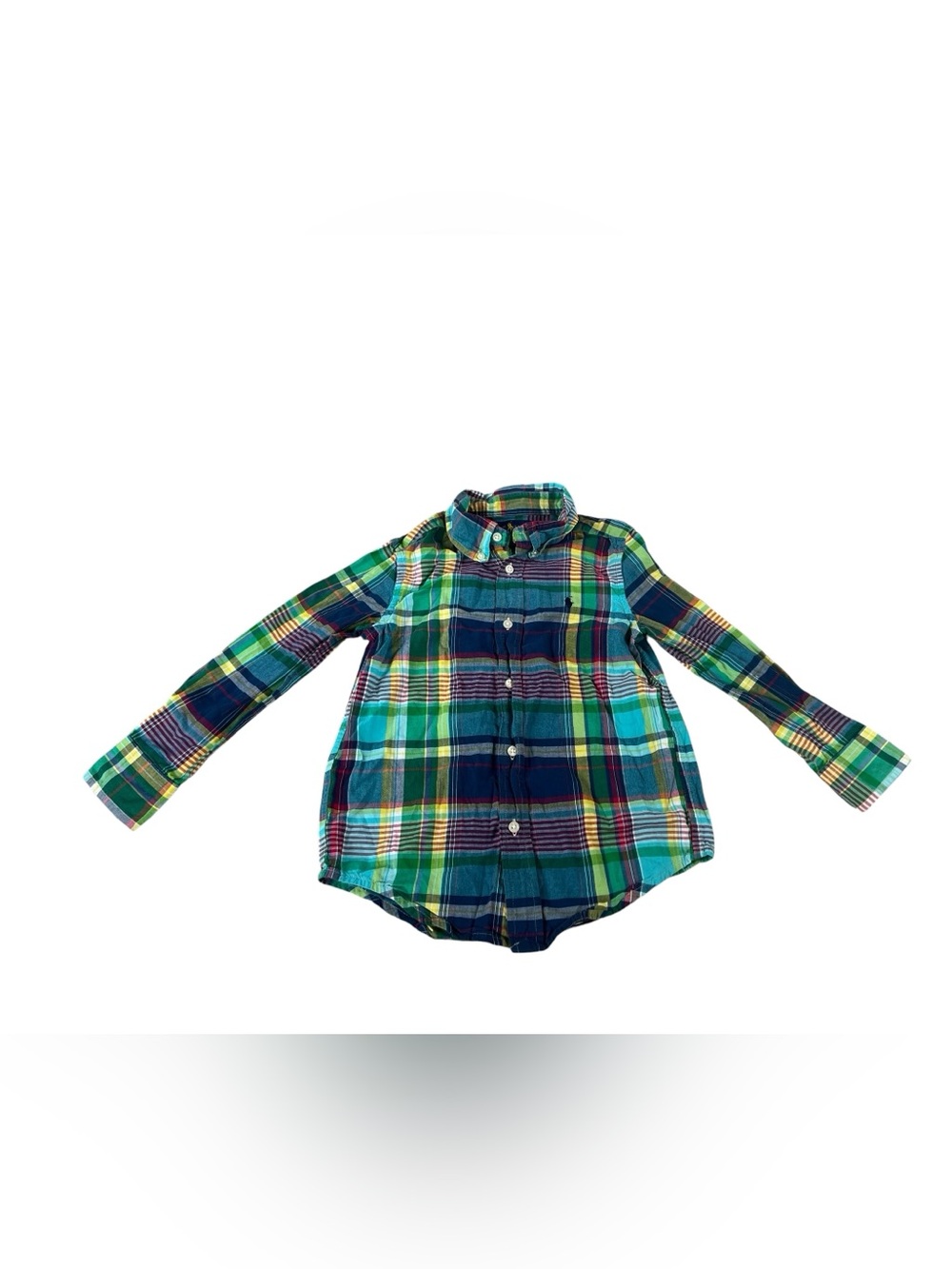 Ralph Lauren Kids Plaid Button-Down Shirt - Green, Blue & Yellow